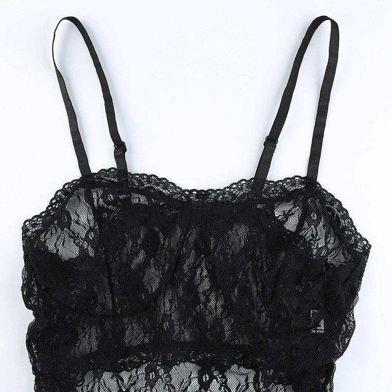 Haut Dentelle Noir Transparent