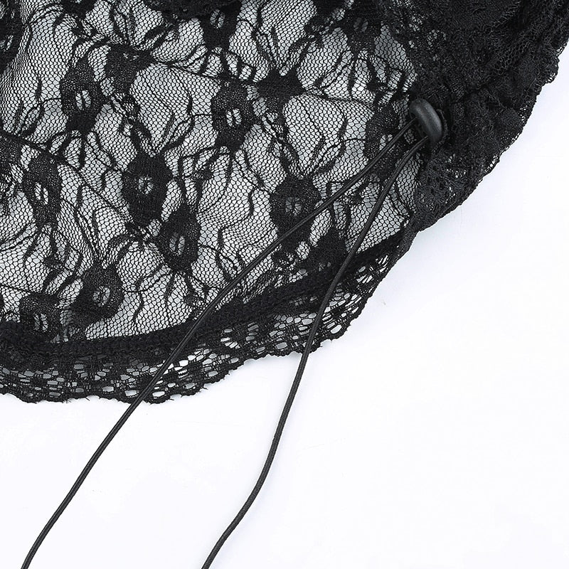 Haut Dentelle Noir Transparent