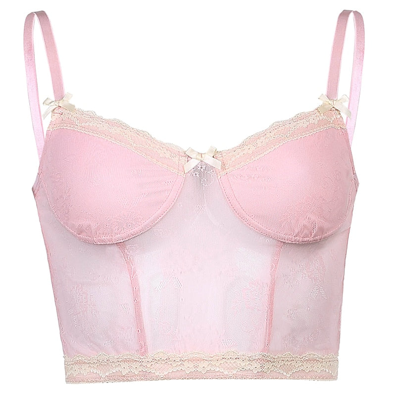 Haut Dentelle Rose