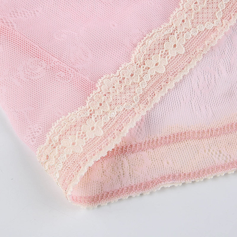 Haut Dentelle Rose