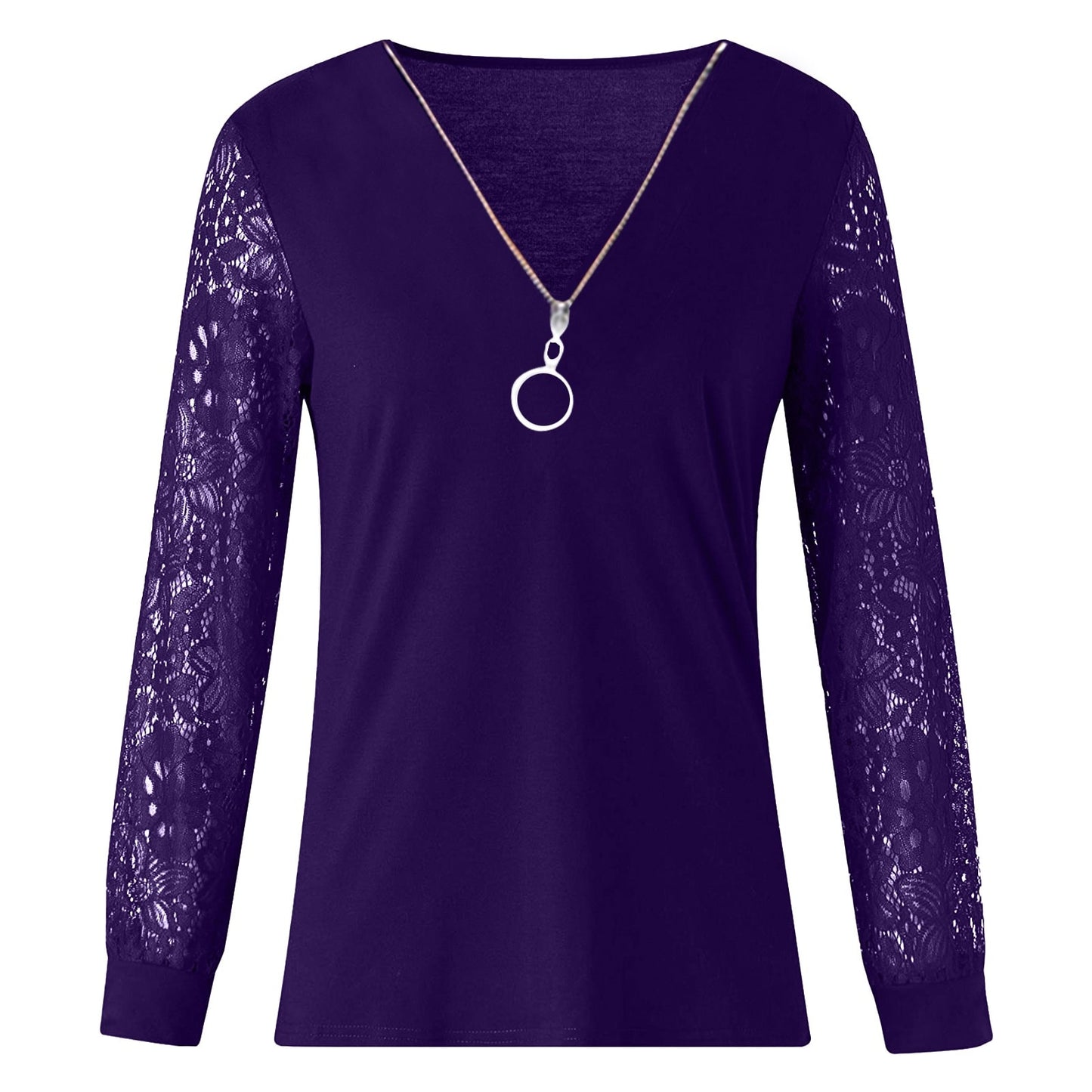 Haut Dentelle Zip Violet