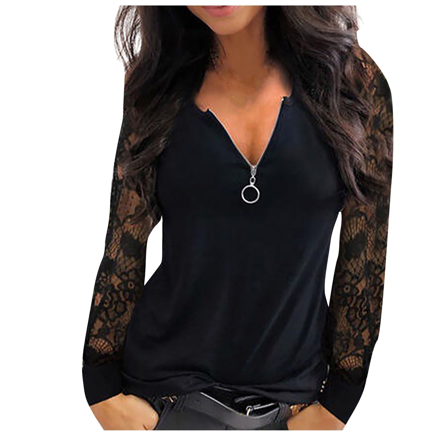 Haut Dentelle Zip