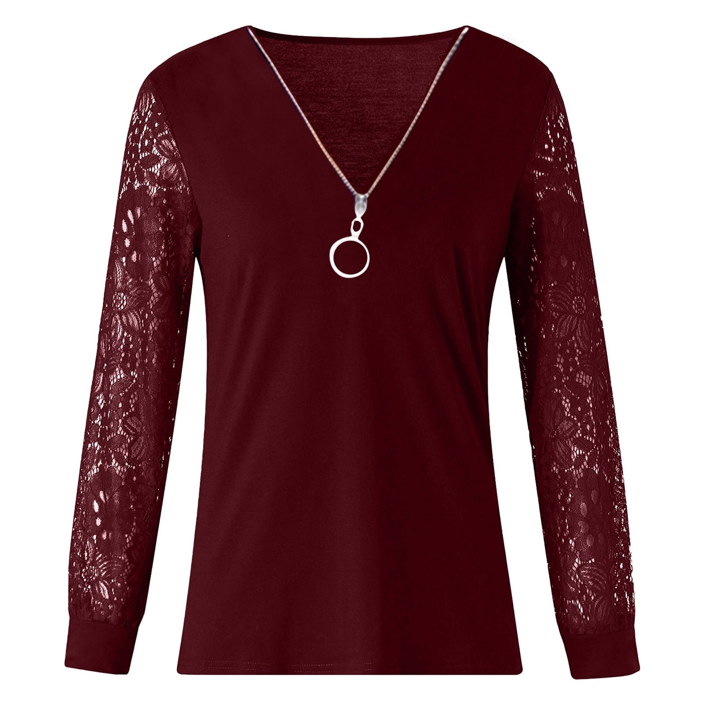 Haut Dentelle Zip Rouge