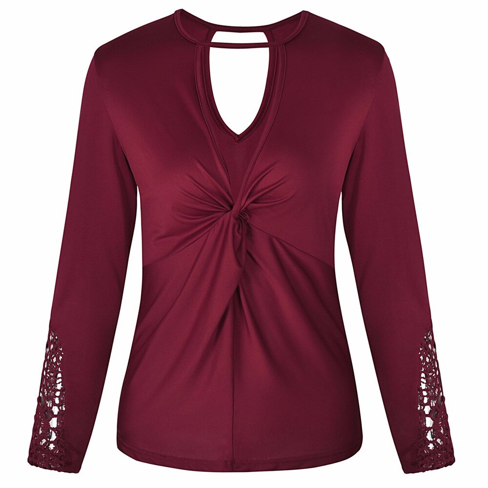 Haut Manches Dentelle Rouge Bordeaux