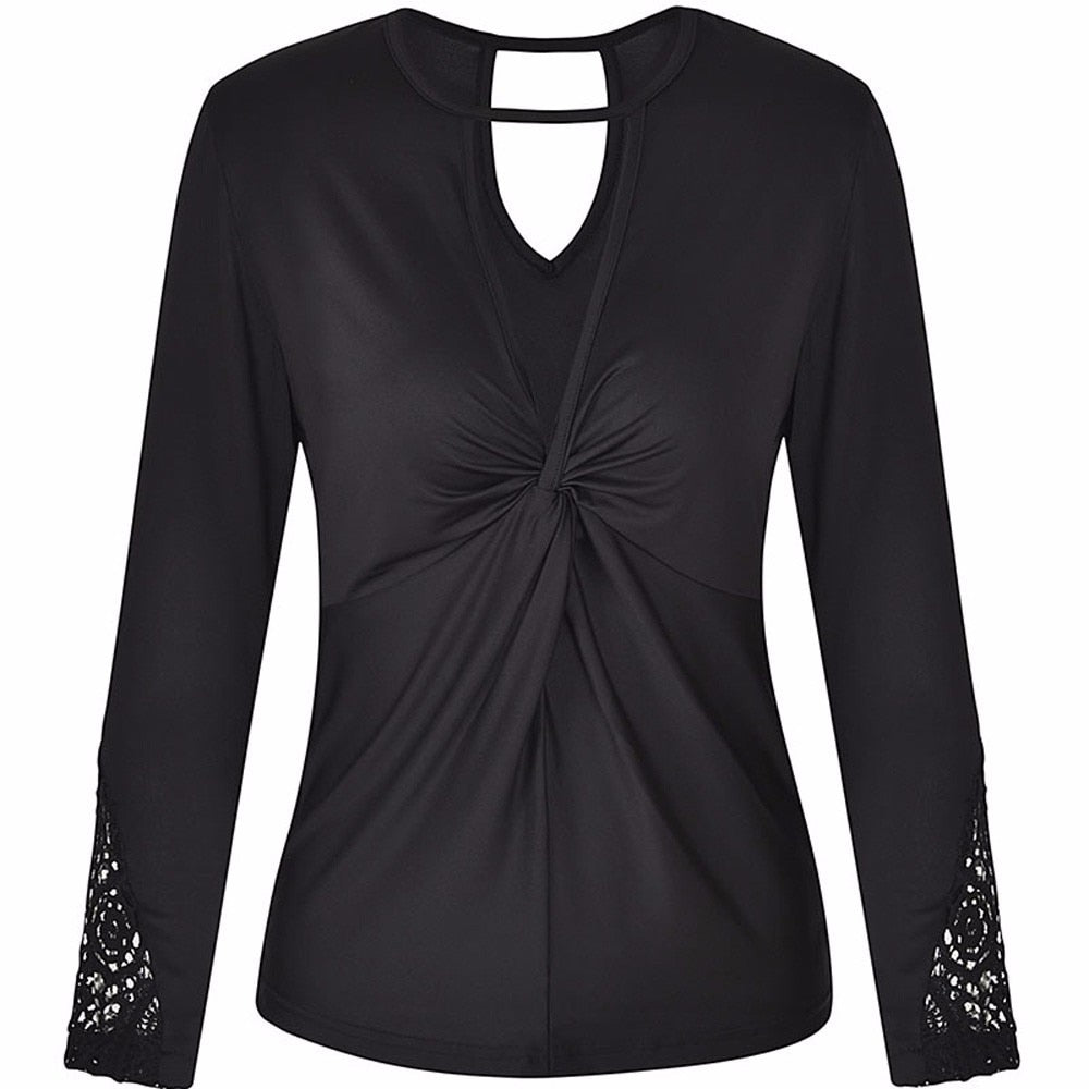 Haut Manches Dentelle Noir