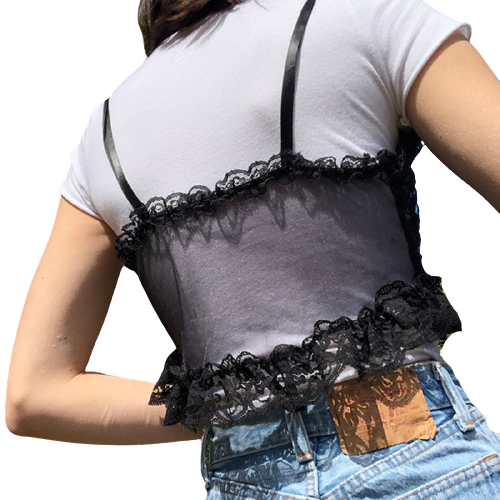 Haut Transparente Noir Dentelle