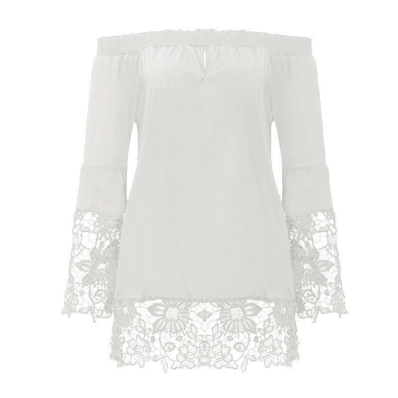 Haut avec Dentelle Blanc