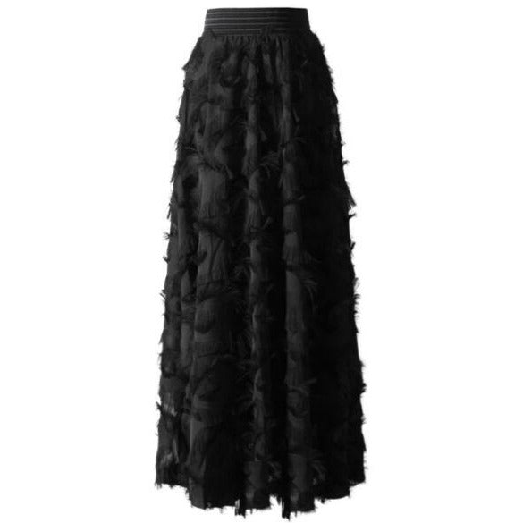 Jupe Dentelle Longue Femme Noir