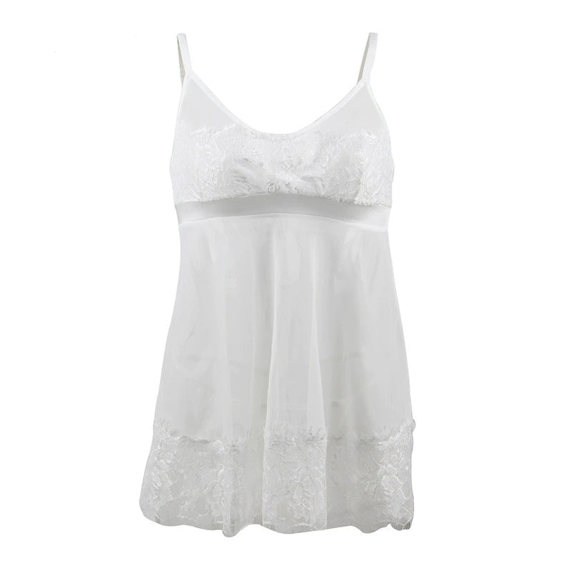 Nuisette Dentelle Blanche Grande Taille