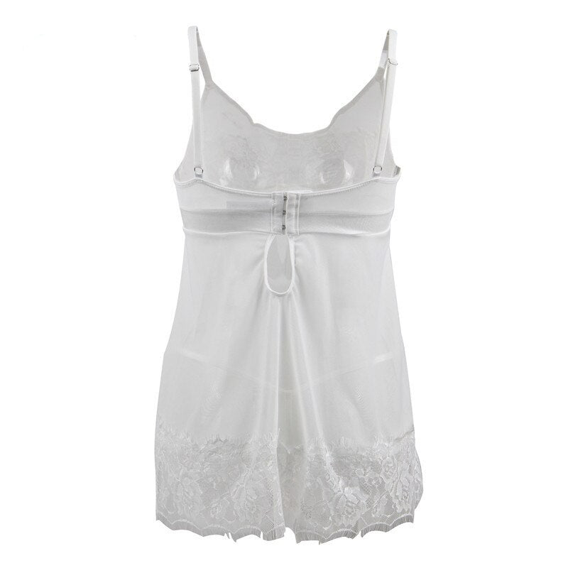 Nuisette Dentelle Blanche Grandes Tailles