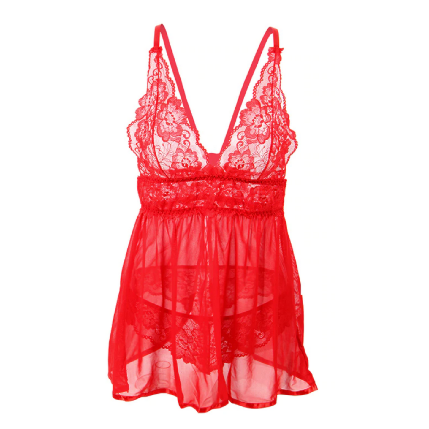 Nuisette Dentelle Femme Ronde Rouge