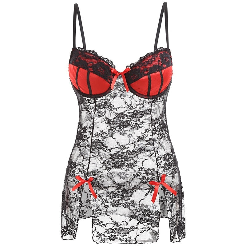 Nuisette Dentelle Femme Rouge