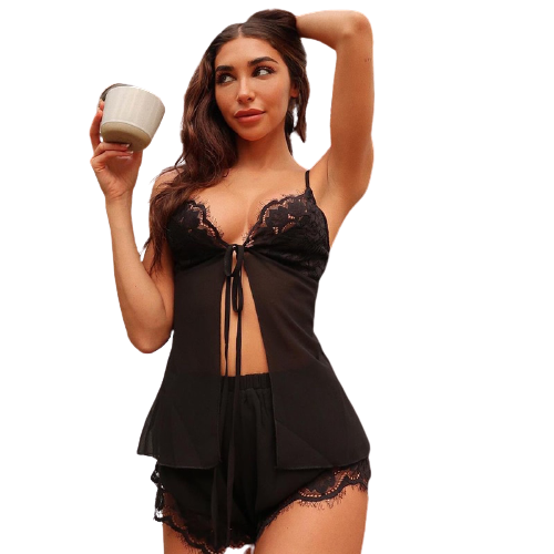 Nuisette Dentelle Noire Femme