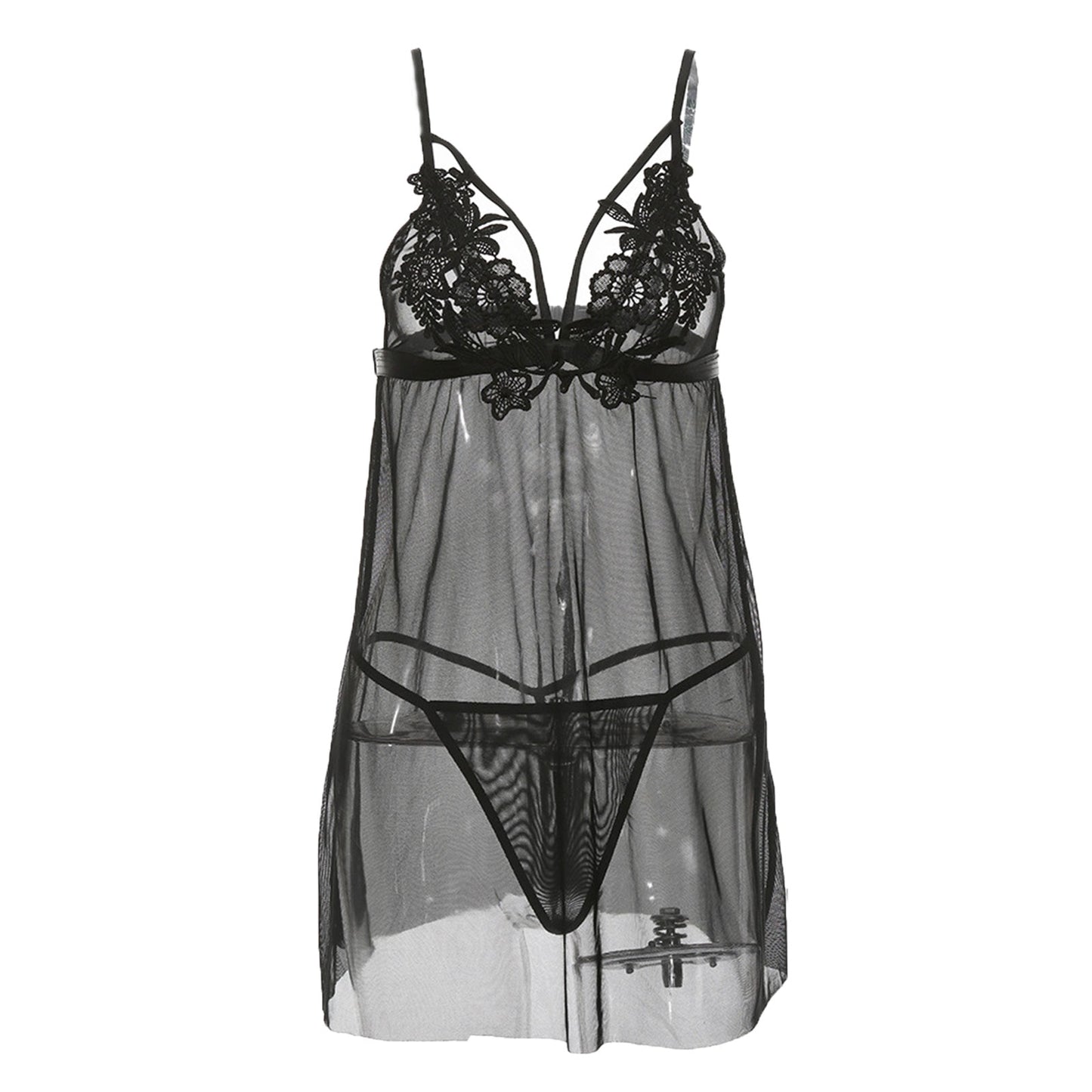 Nuisette Dentelle de Calais Noir