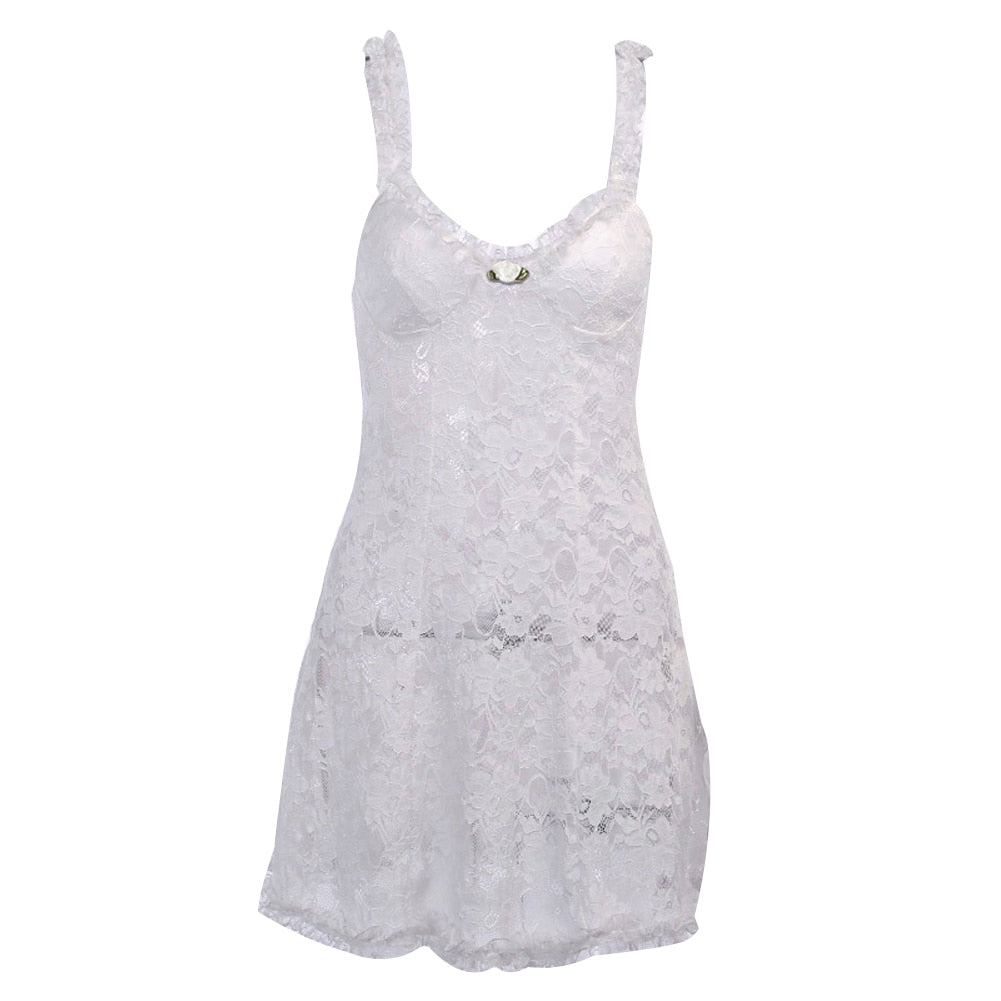 Nuisette Femme Dentelle Blanche