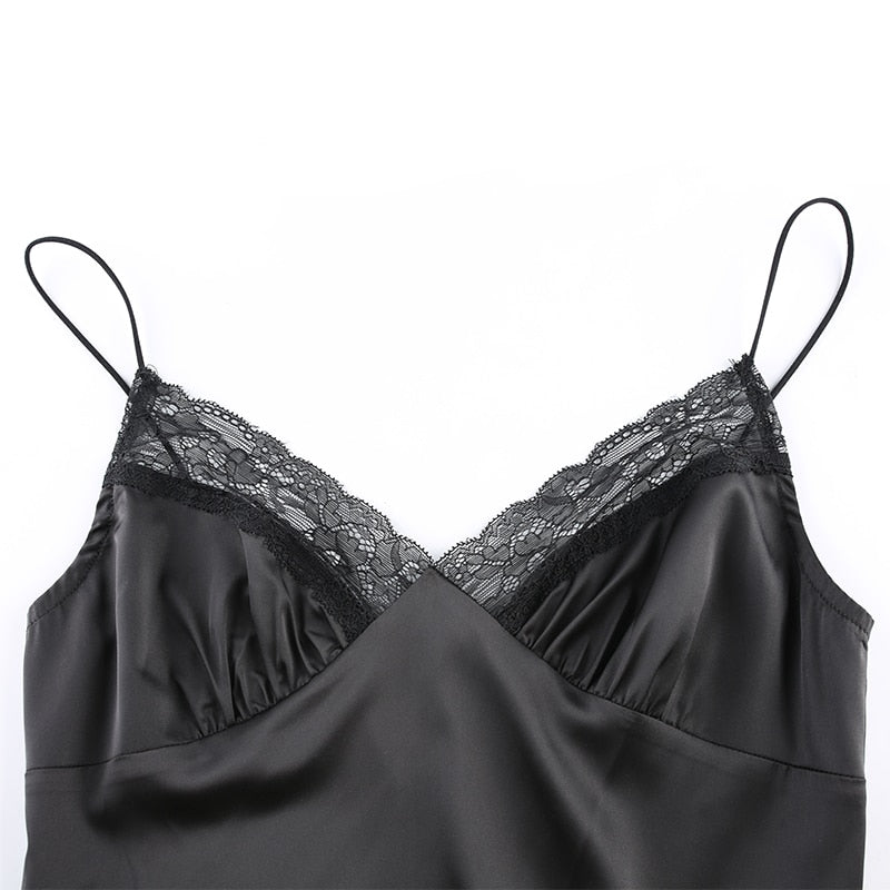 Nuisette Satin Dentelle Noire