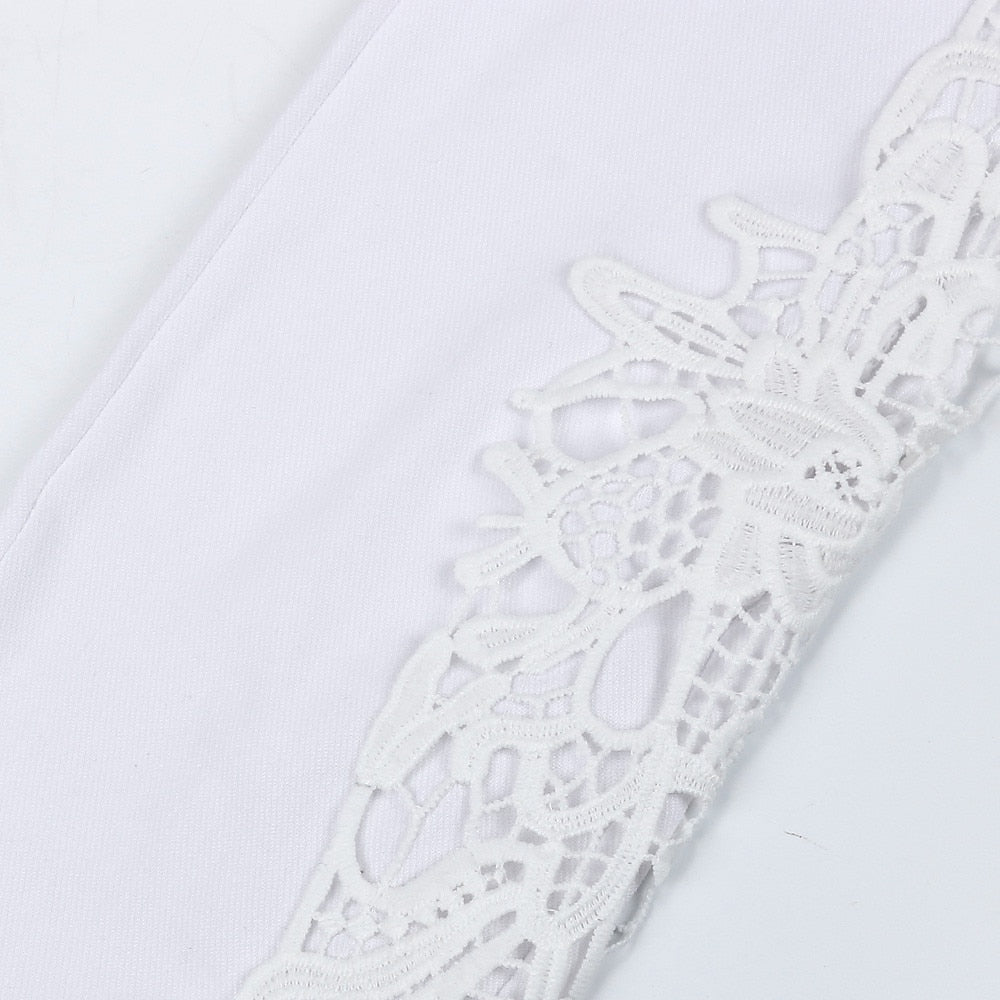 Pantalon Blanc Dentelle