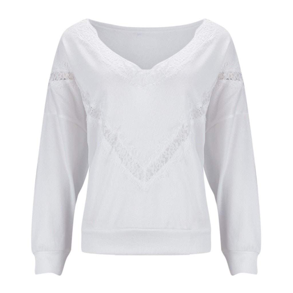 Pull Dentelle Femme Tricot Blanc