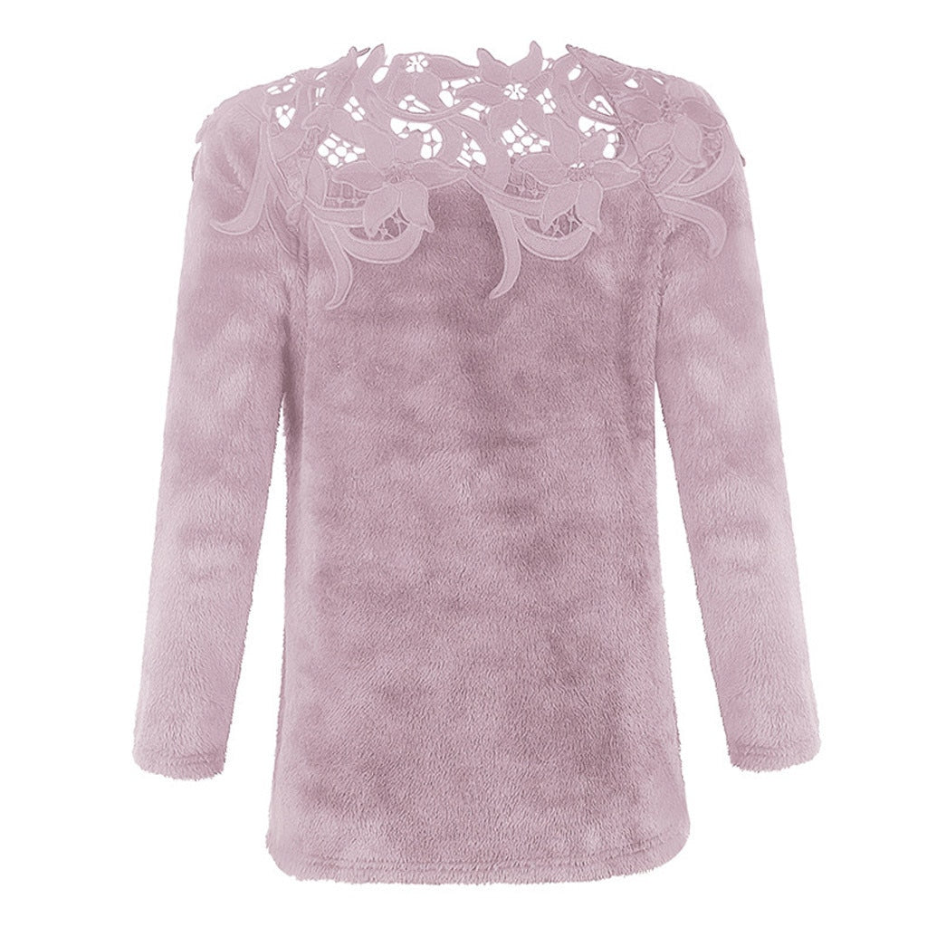 Pull Dentelle Femme Rose Pâle