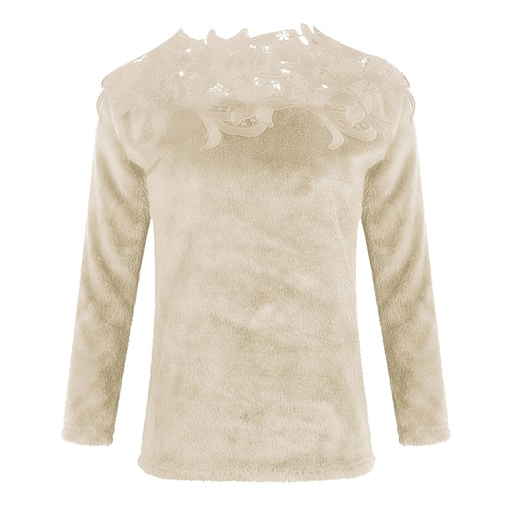 Pull Dentelle Femme Beige
