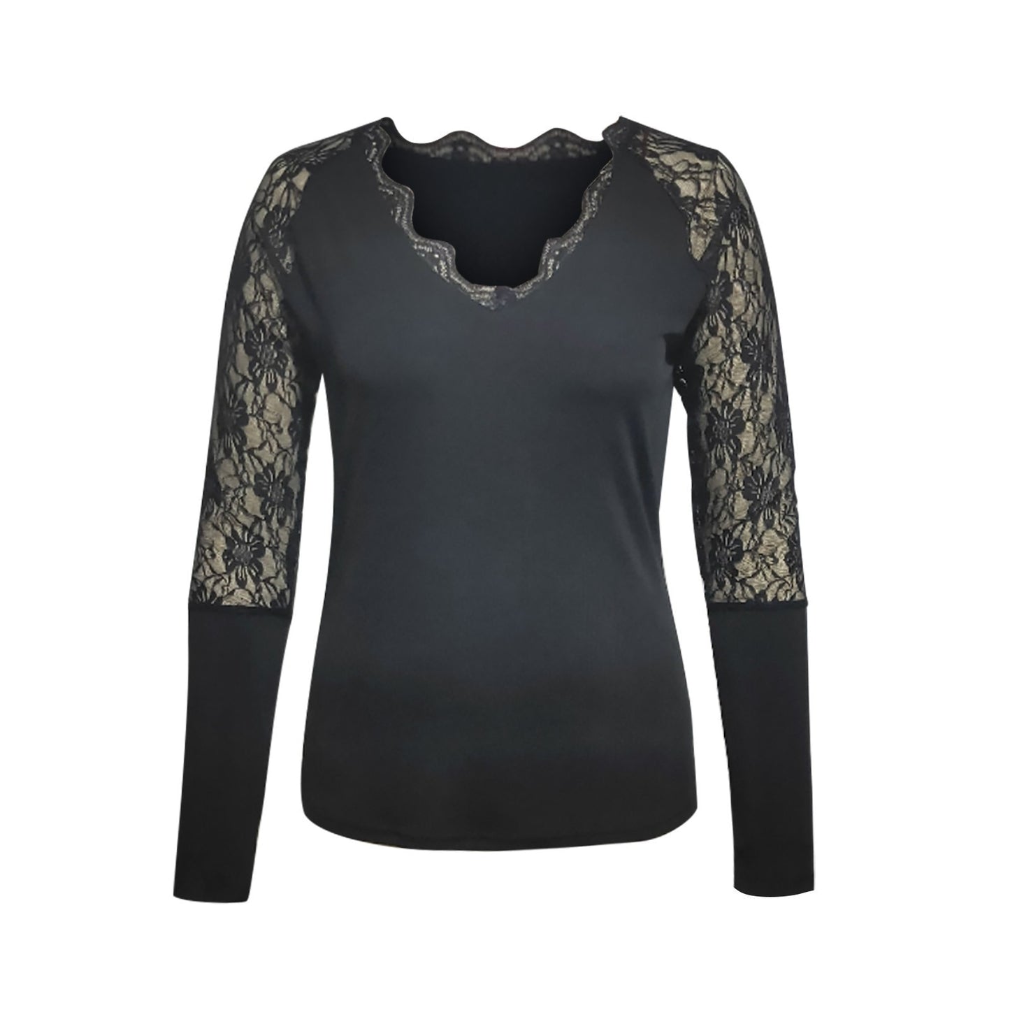 Pull Manche Dentelle Noir