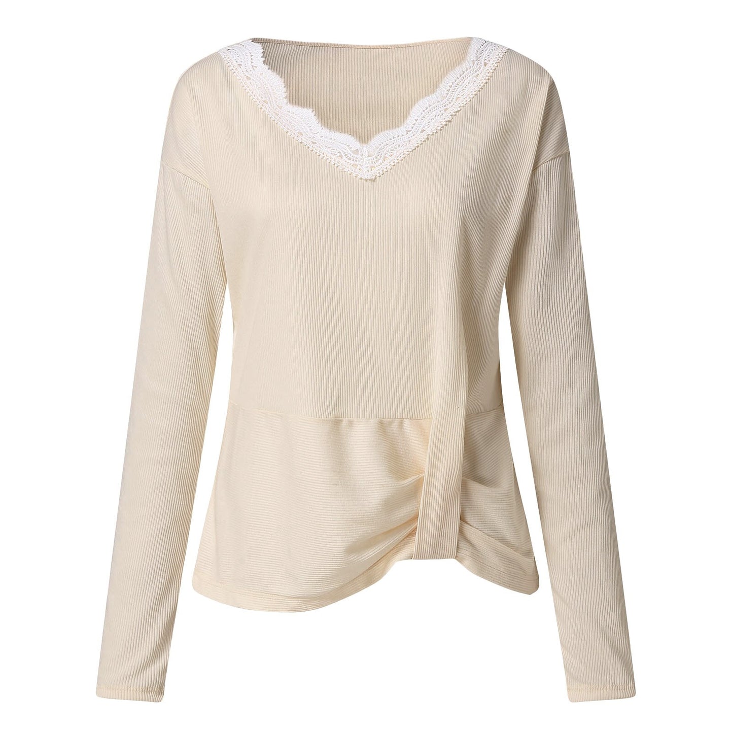Pull avec Dentelle Beige