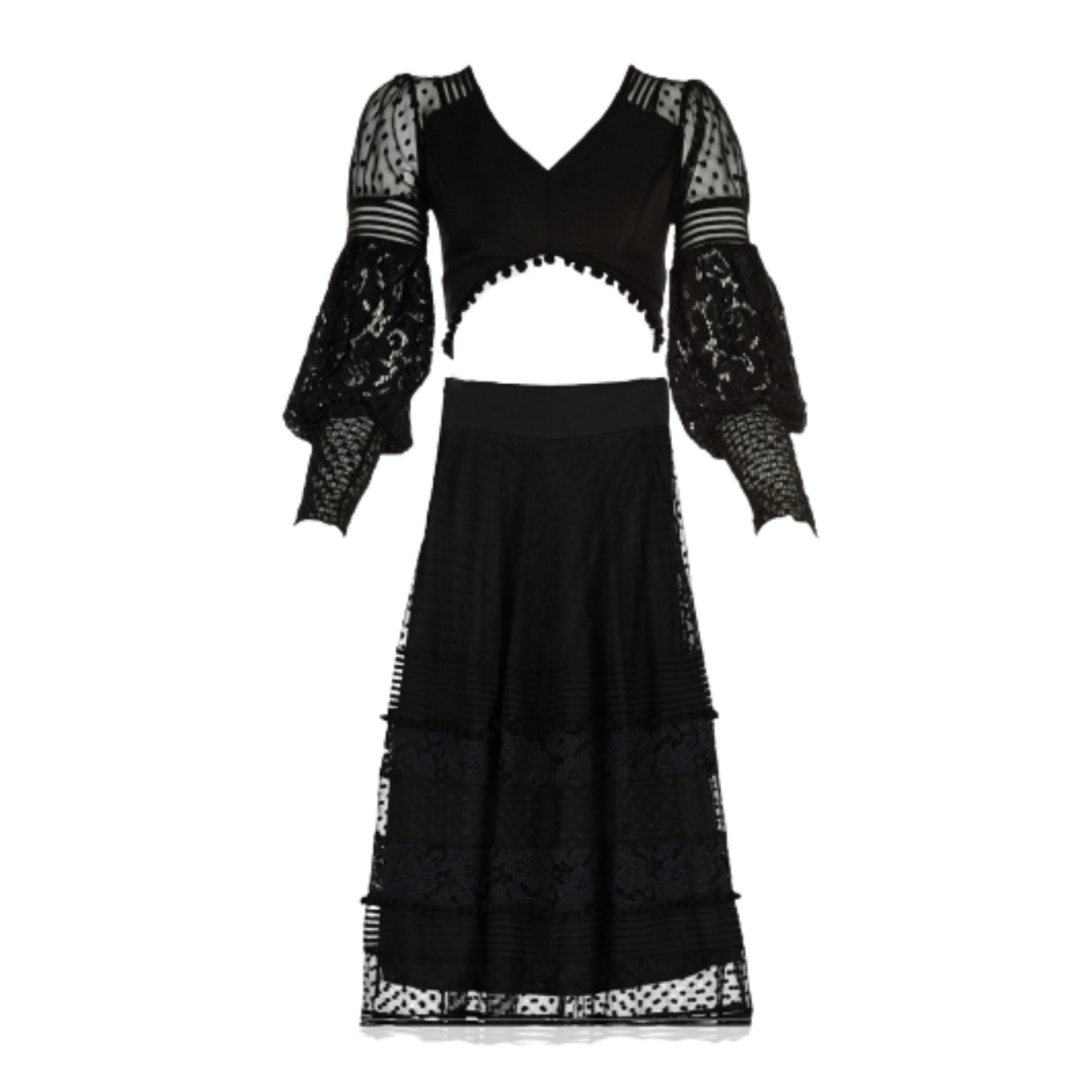 Robe 2 Pièces Dentelle Noir