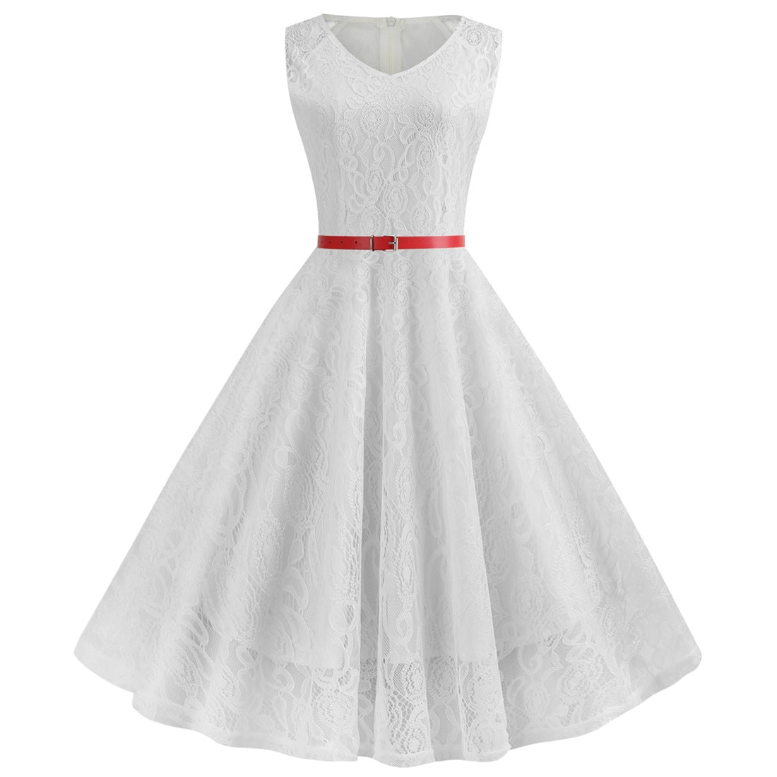Robe Ample Dentelle Blanc