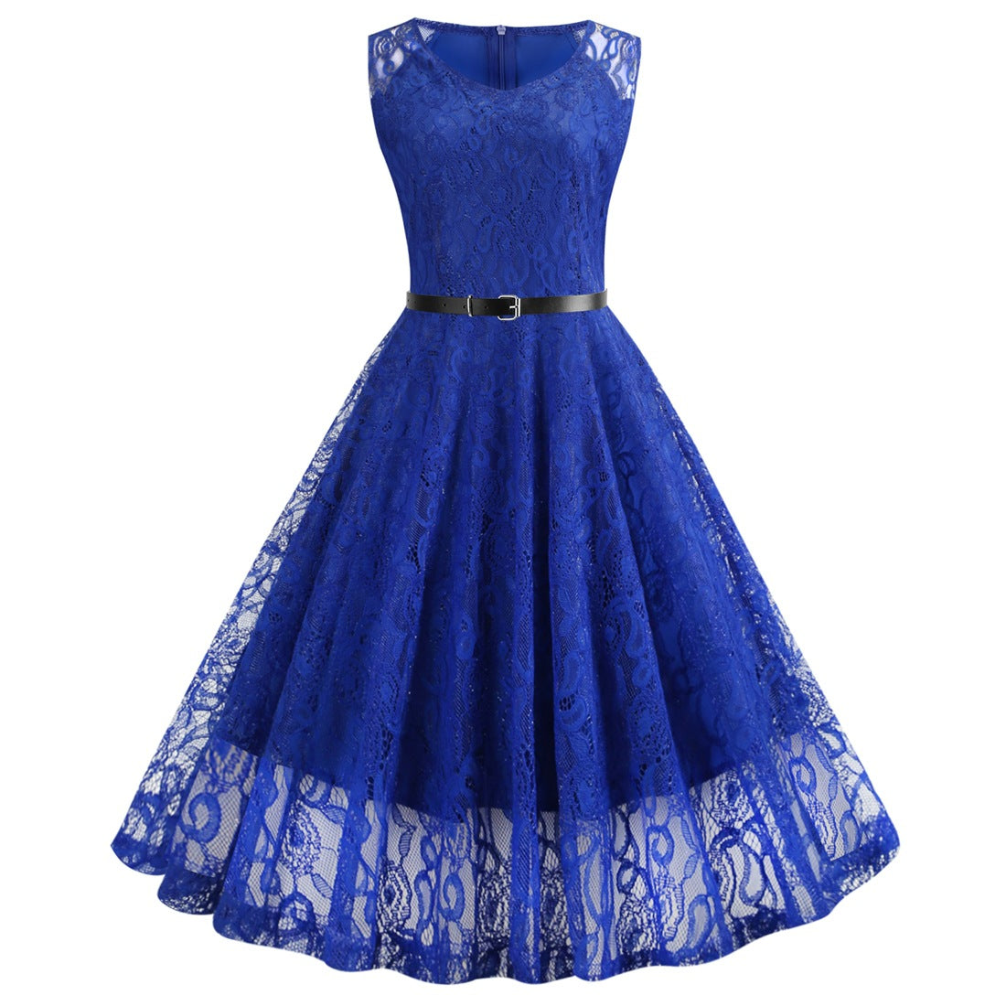 Robe Ample Dentelle Bleu