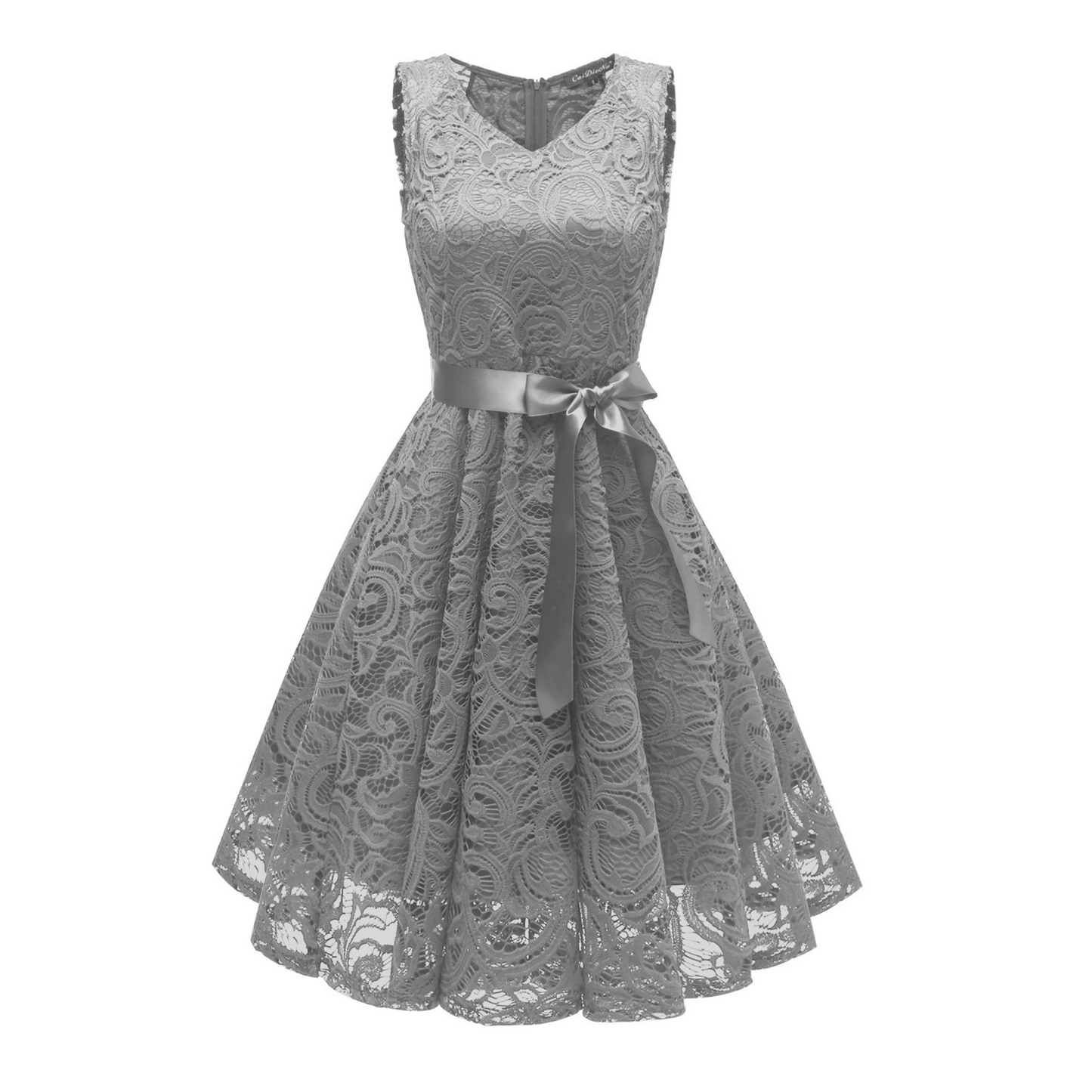 Robe Bal Dentelle Gris