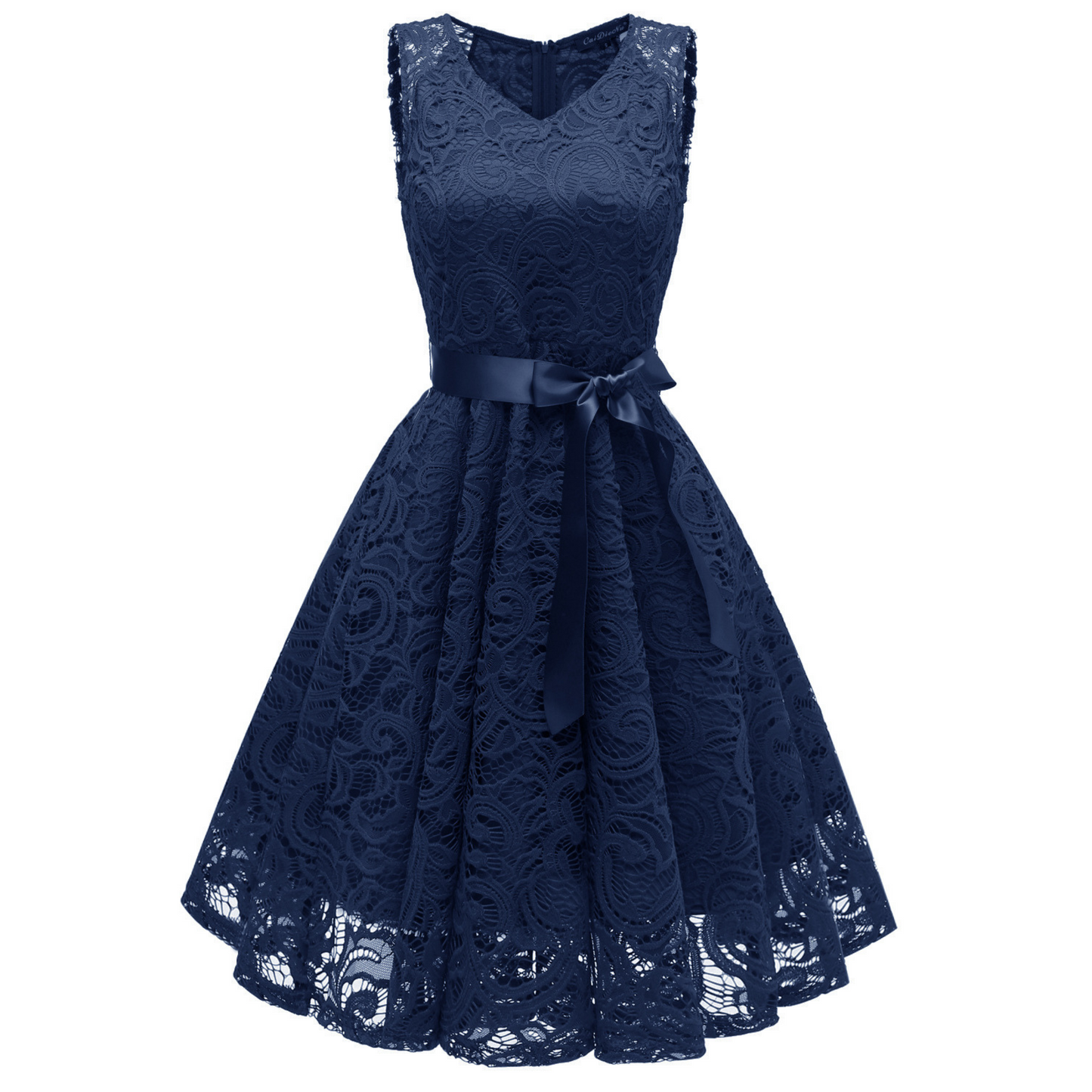 Robe Bal Dentelle Bleu Marine