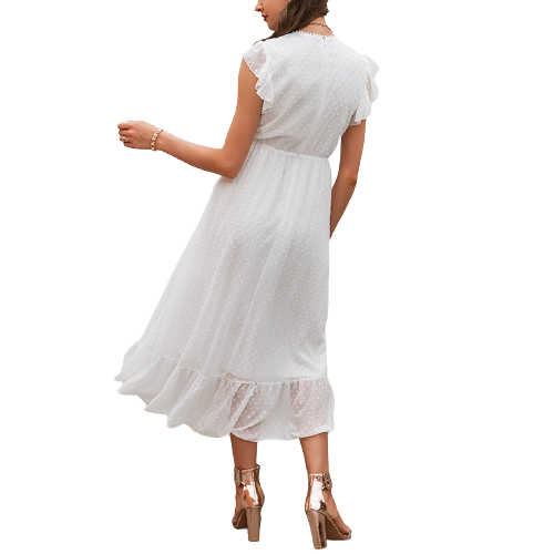Robe Blanche Dentelle Bohème Dos