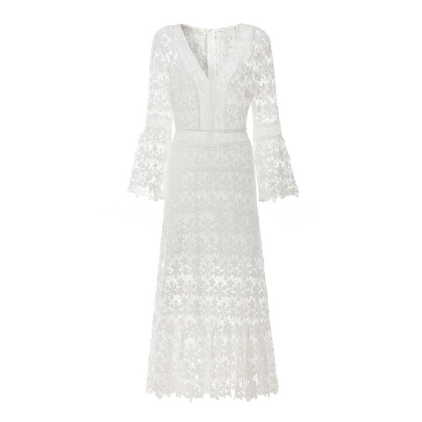 Robe blanche dentelle longue hotsell