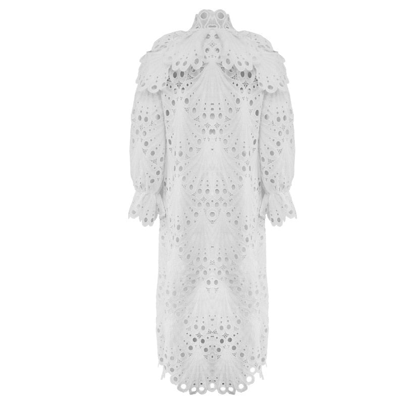 Robe Blanche Longue Dentelle Dos