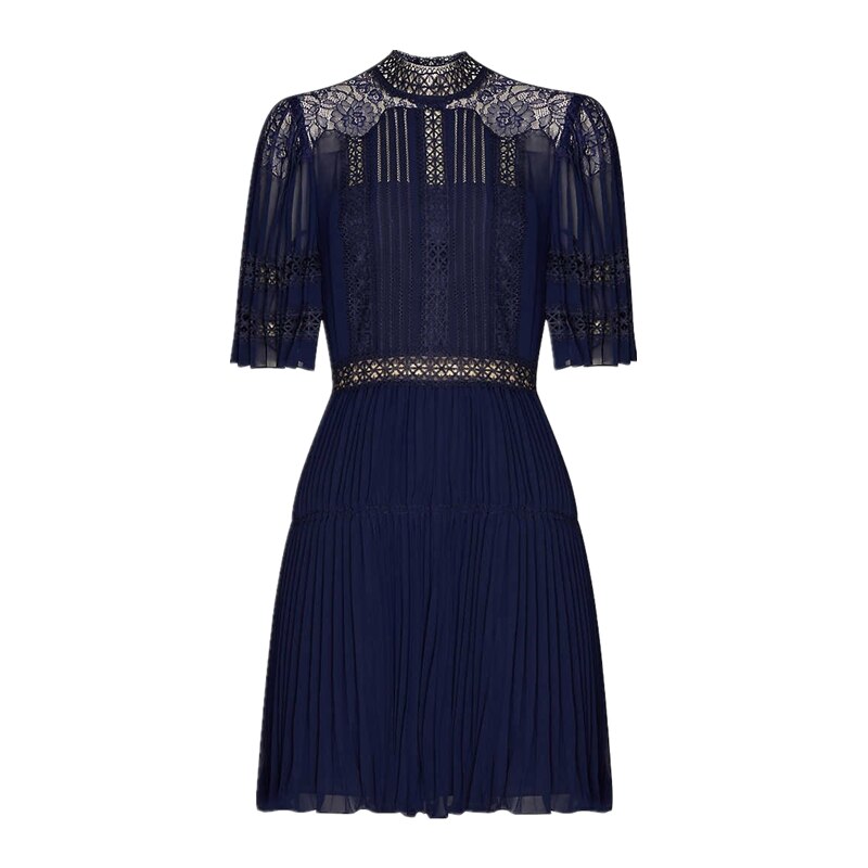 Robe Bleu Marine Dentelle