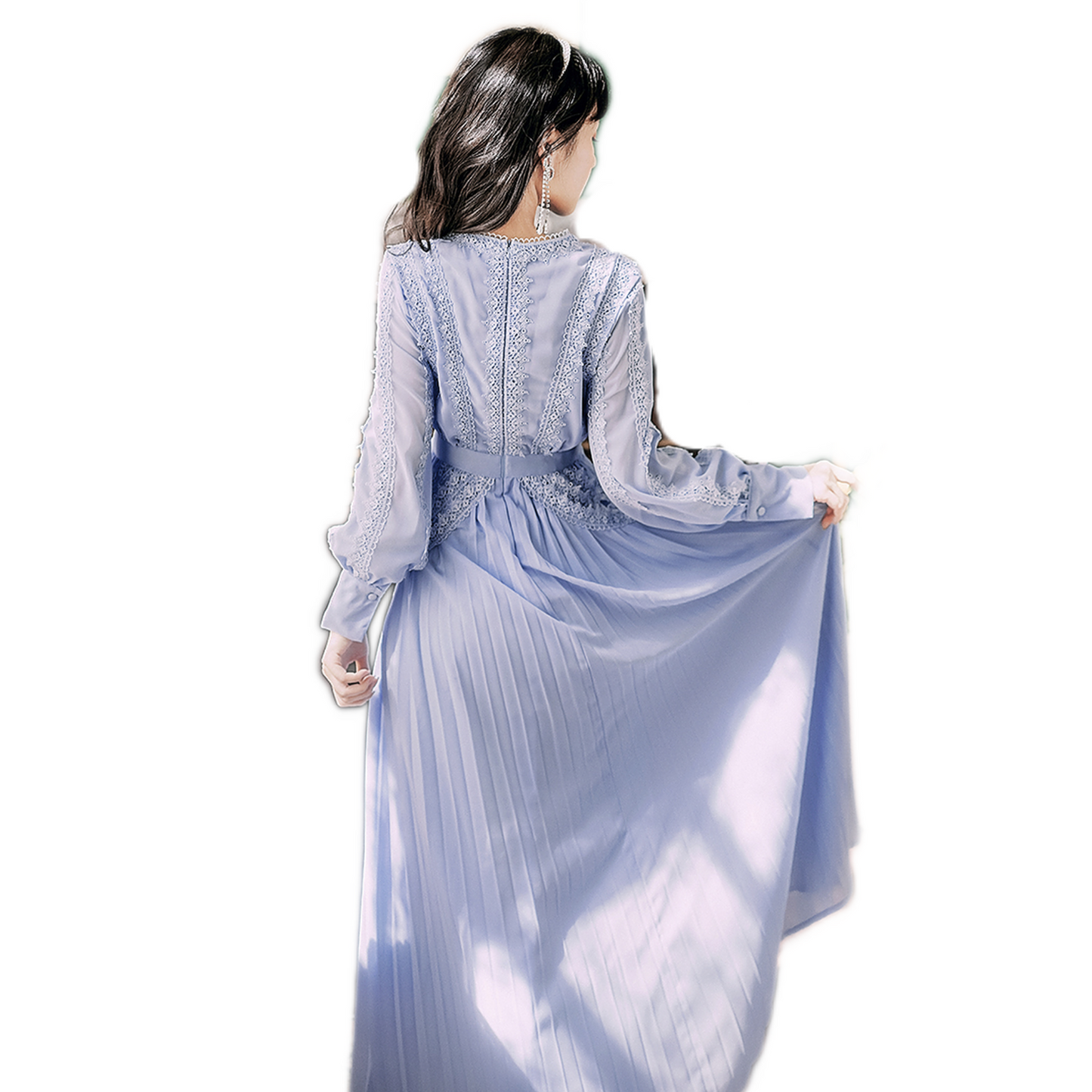 Robe Bleue Dentelle Femme