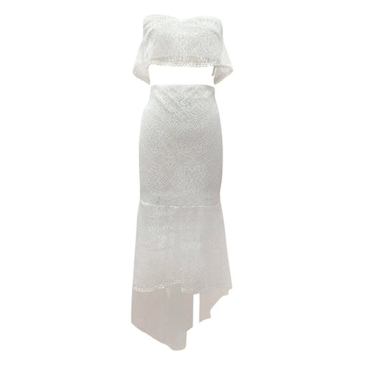 Robe Dentelle 2 Pièces Blanc