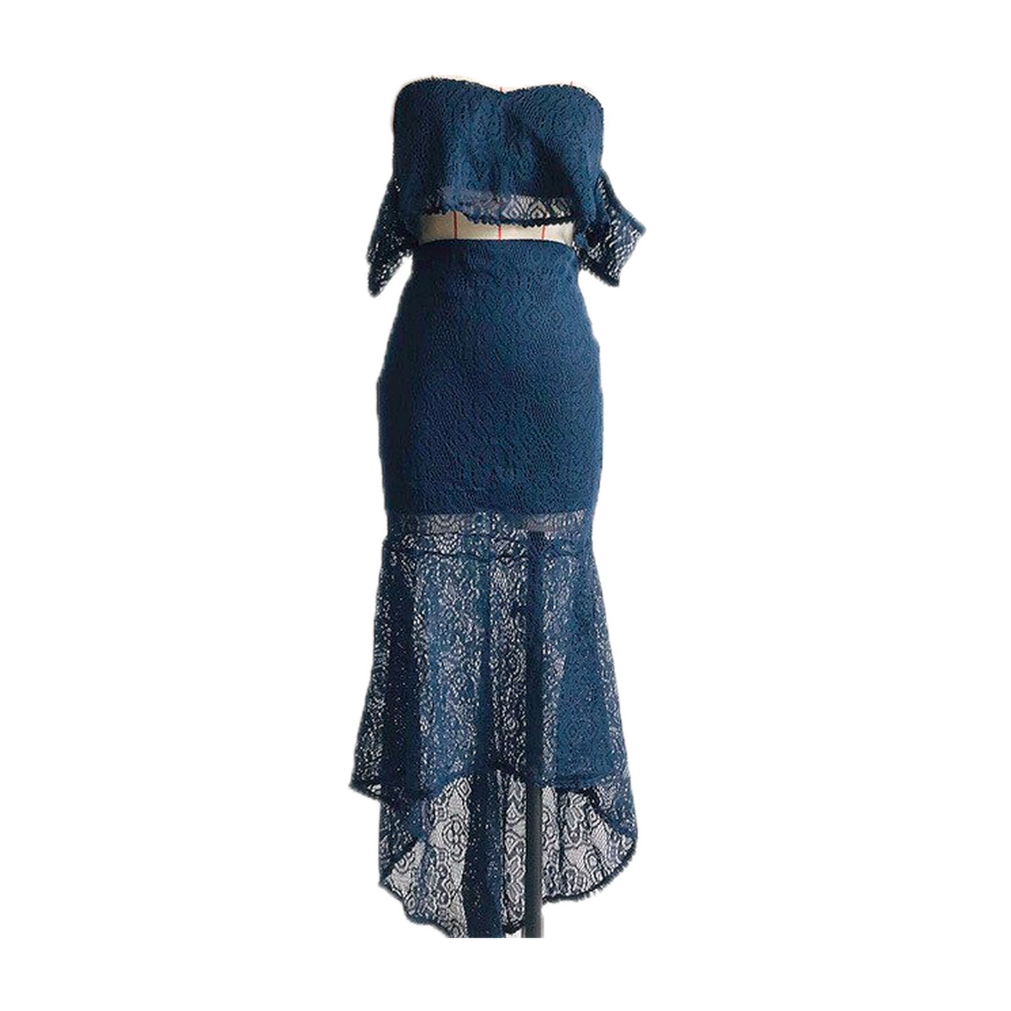 Robe Dentelle 2 Pièces Bleu