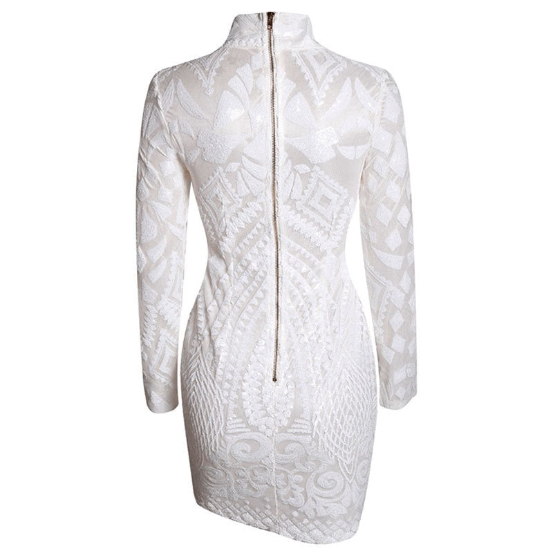 Robe Dentelle Blanc Court