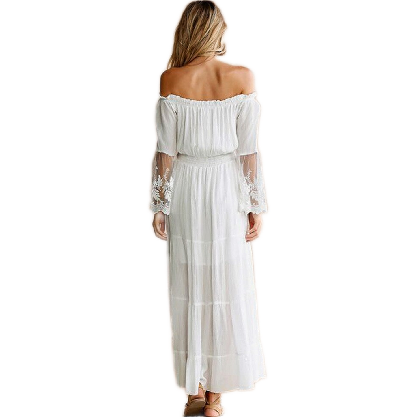 Robe Dentelle Blanc Long Femme