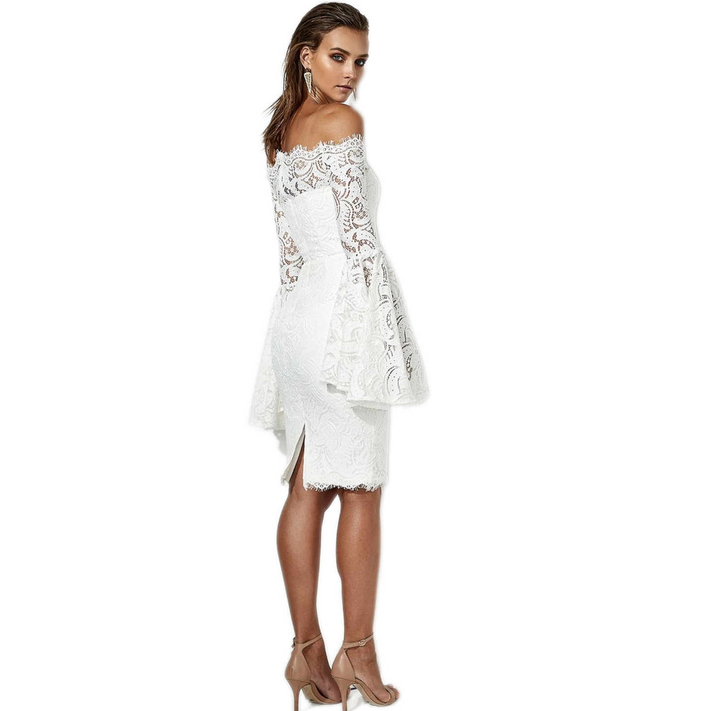 Robe Dentelle Blanche Manche Longue Femme