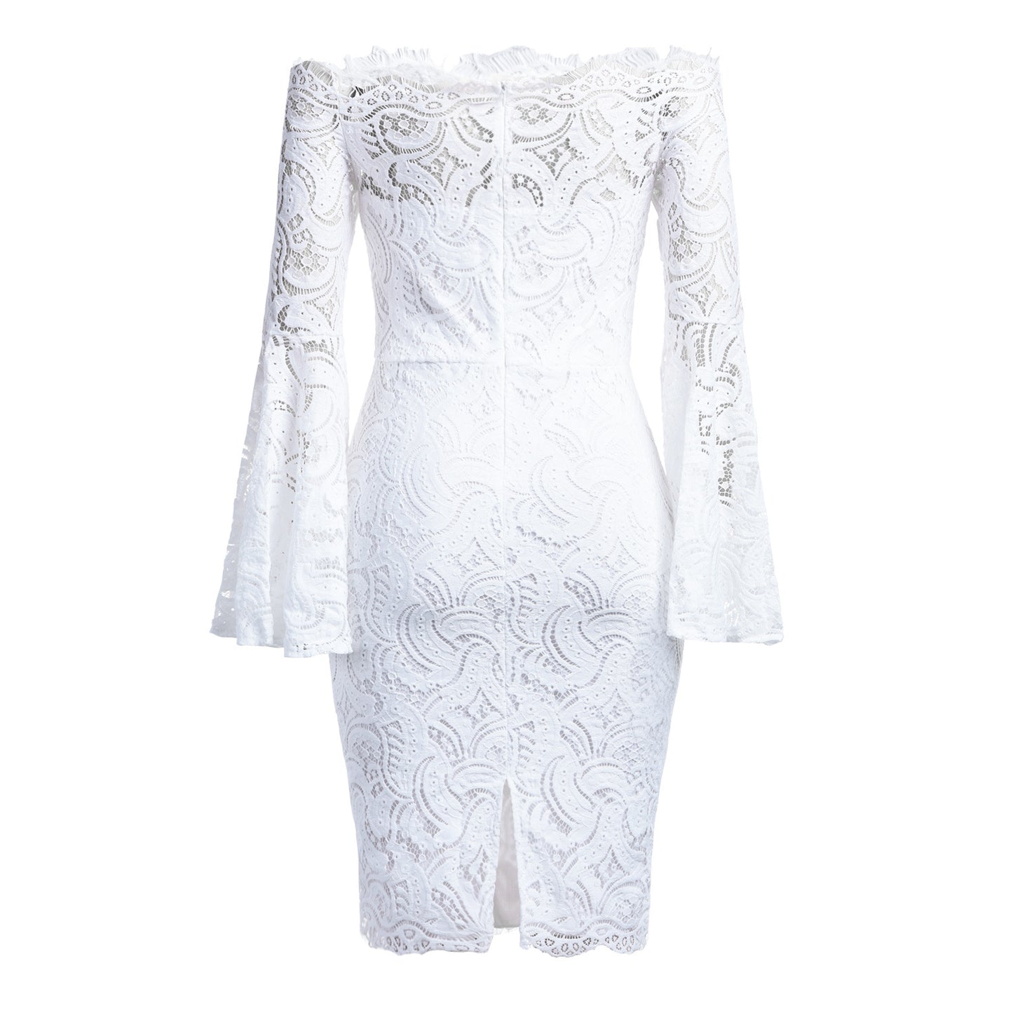Robe Dentelle Blanche Manches Amples