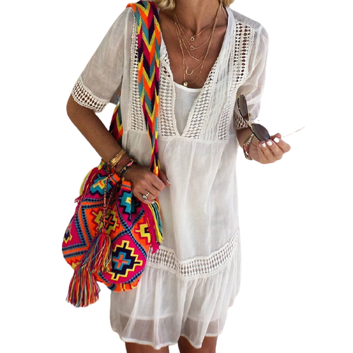Robe Dentelle Blanc Plage