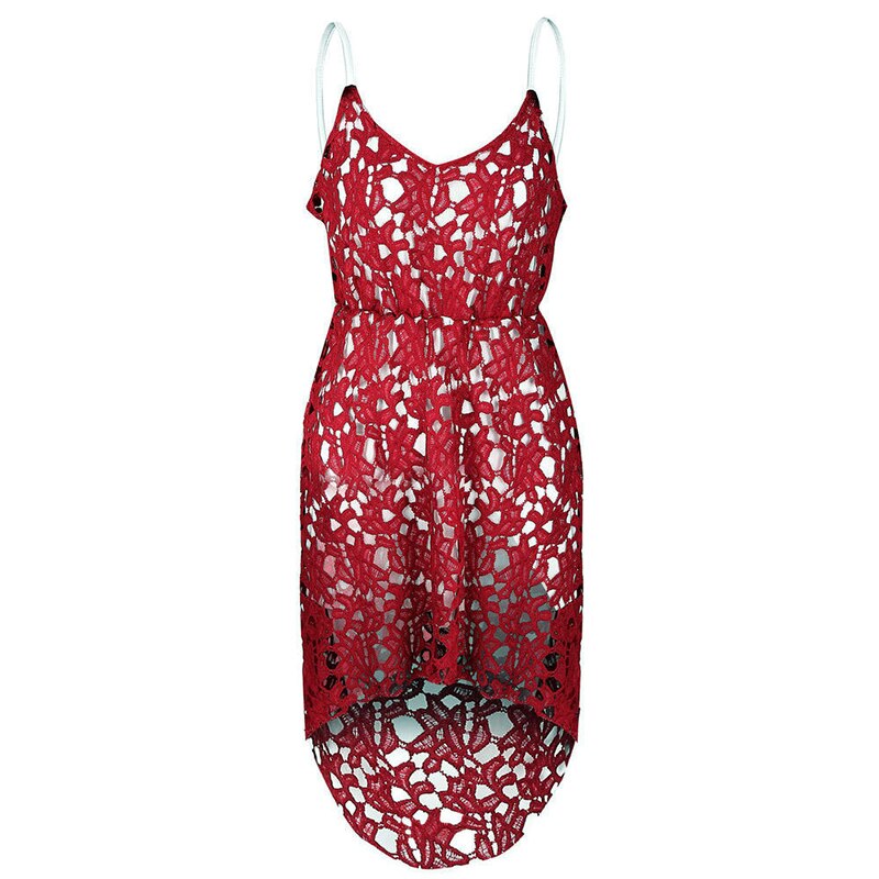 Robe Dentelle Courte Devant Longue Derrière Rouge
