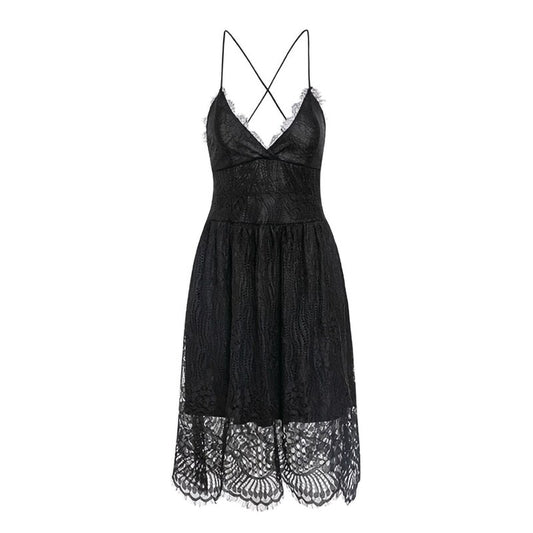 Robe Dentelle Courte Femme Noir