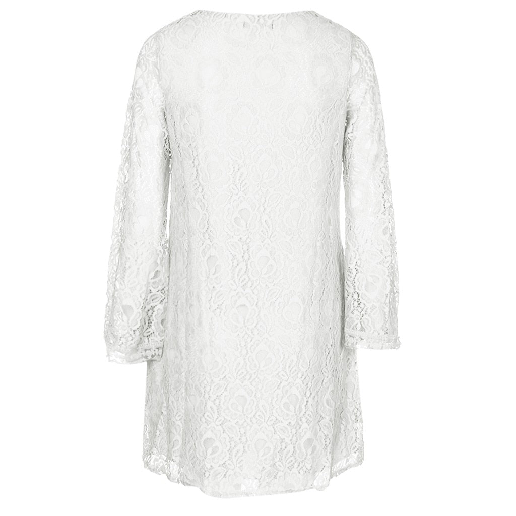 Robe Dentelle Court Fleur Blanche