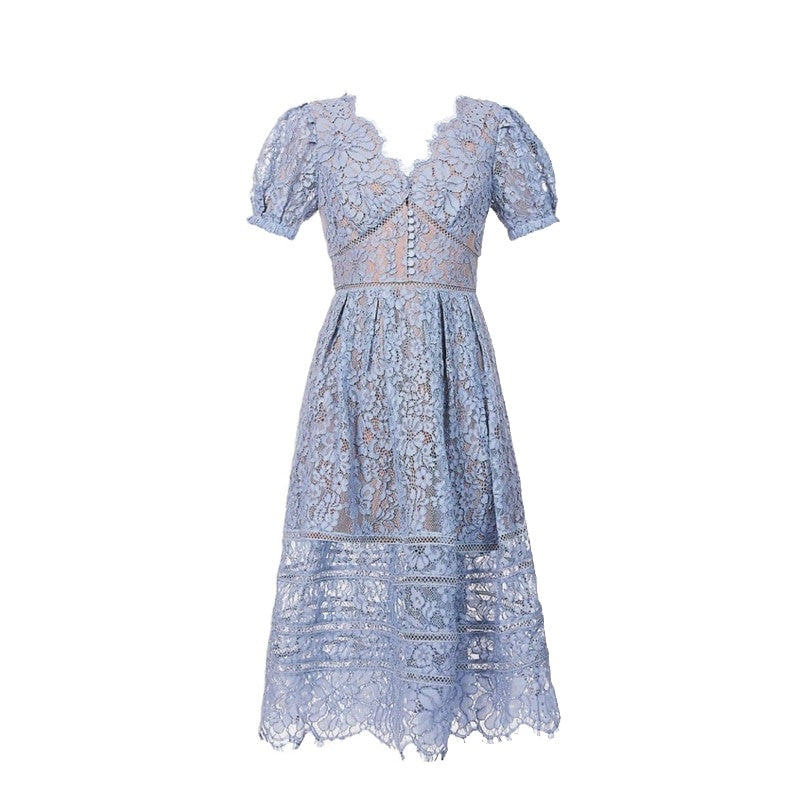 Robe Dentelle Femme Bleu