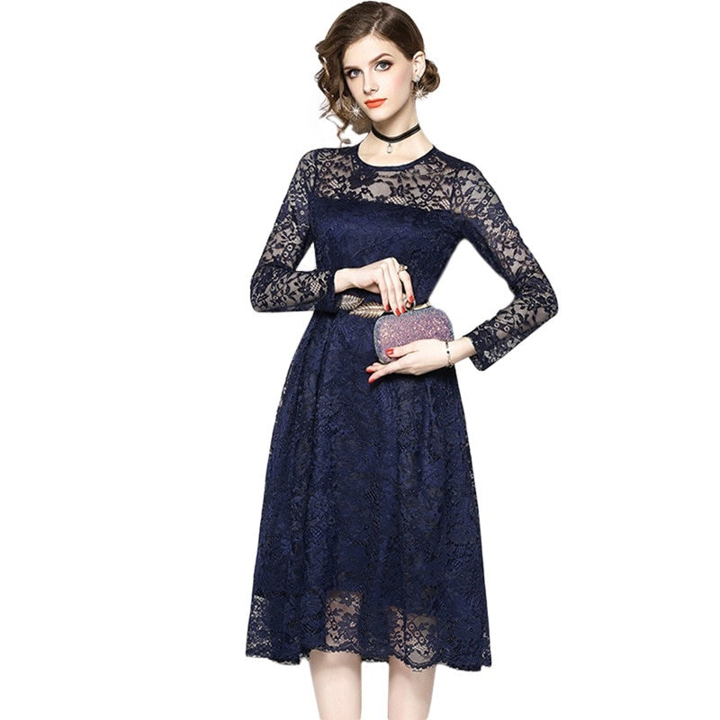 Robe Dentelle Manche 3/4
