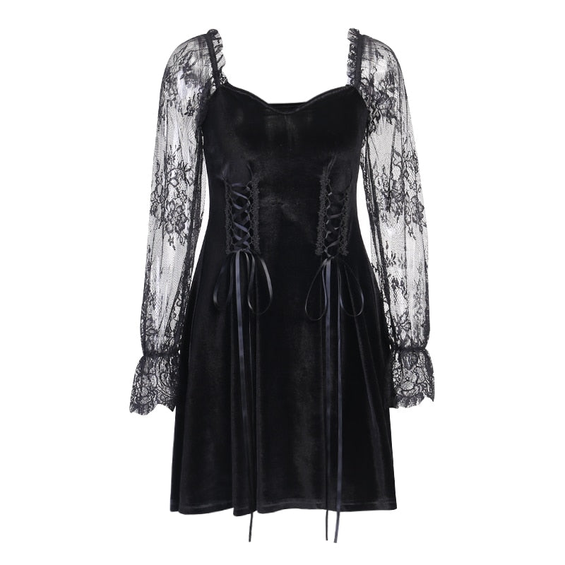 Robe Dentelle Noire Manches Longues