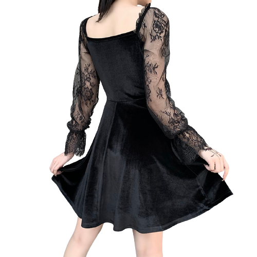 Robe Dentelle Noir Manche Longue